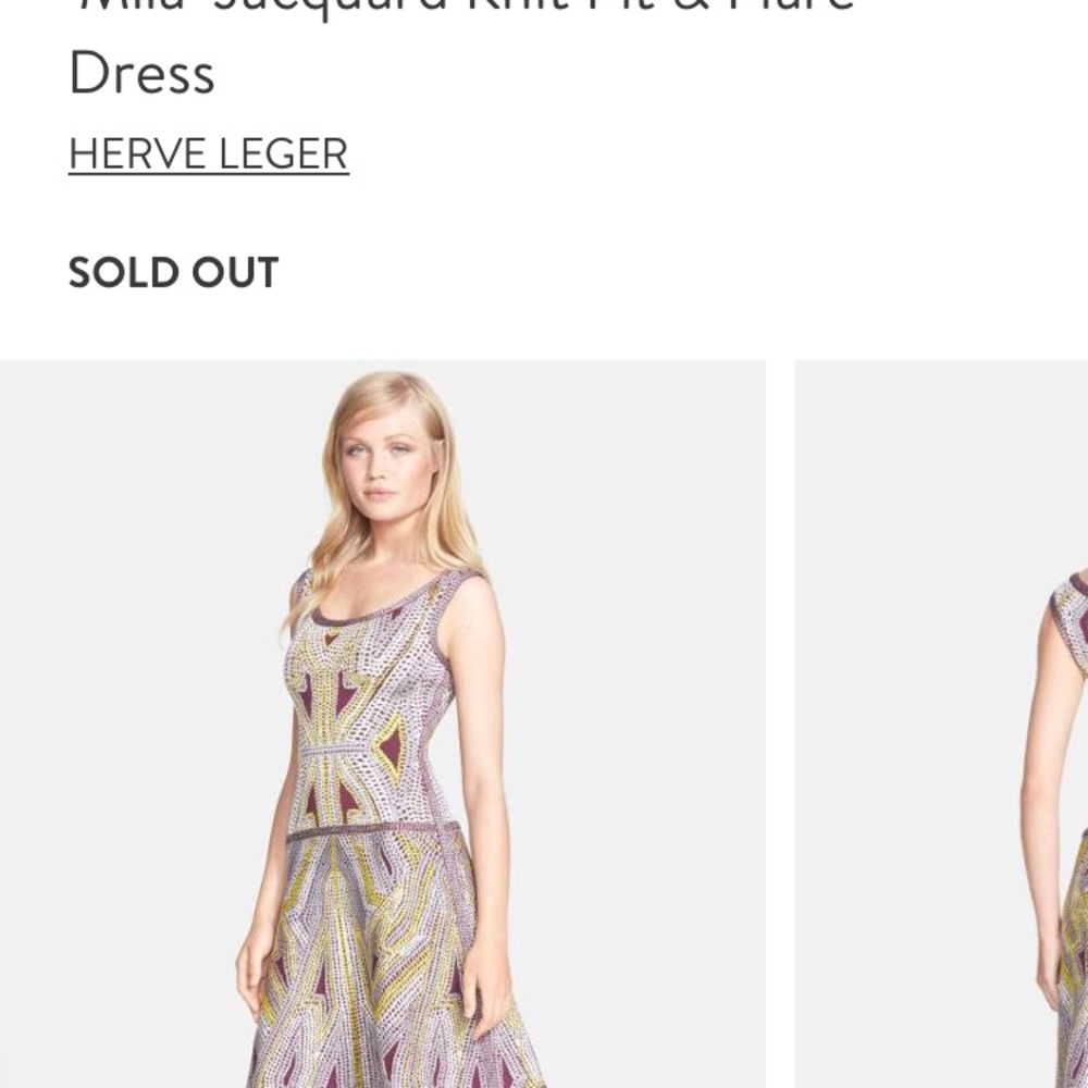 Herve Leger Mila  Jacquard Knit Fit and Flare new!